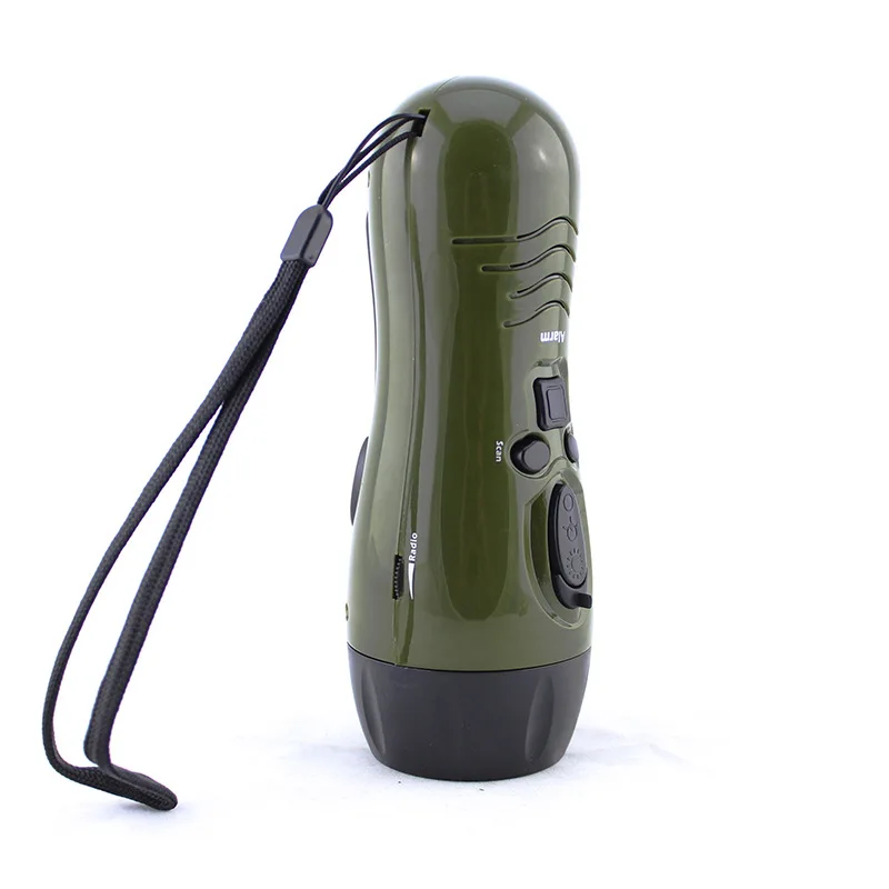 Multifunctional LED Lights Hand Operated Rechargeable Flashlight FM