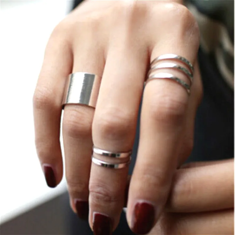 

3pcs Ring Set Punk Adjustable Rings For Women Bijoux New Fashion Jewelry Wholesale All Match Hot Selling