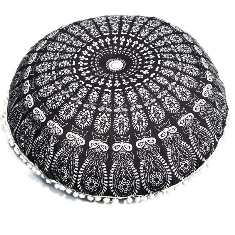 

Indian Mandala Pillows Round Bohemian Home Pillows Cover Case Decorative Pillows For Home Living Seat Cover Home Textile