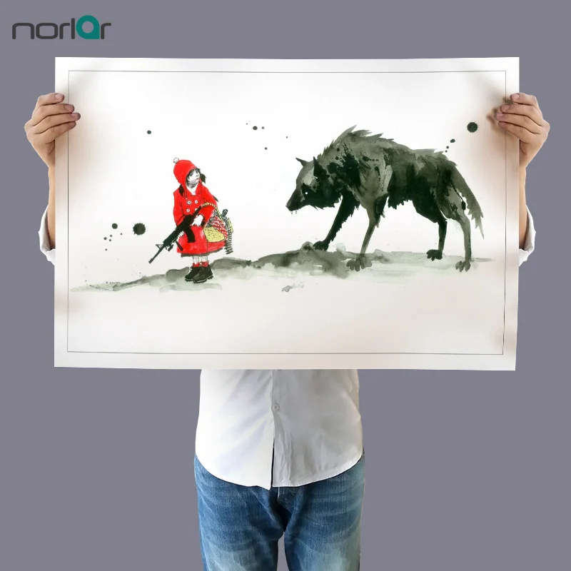 

A A HD Printed Canvas Painting Art Print Lora Zombie Red Riding Hood Modern Home Decor Wall ART Pictures Unframed