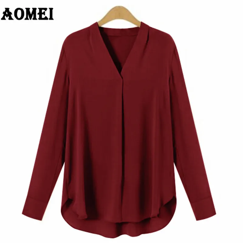 

Women Blouse Shirt V Neck Femme Bluas Tops Casual Summer Autumn Fashion Irregular Length Elegant Modest Classy Female Clothing