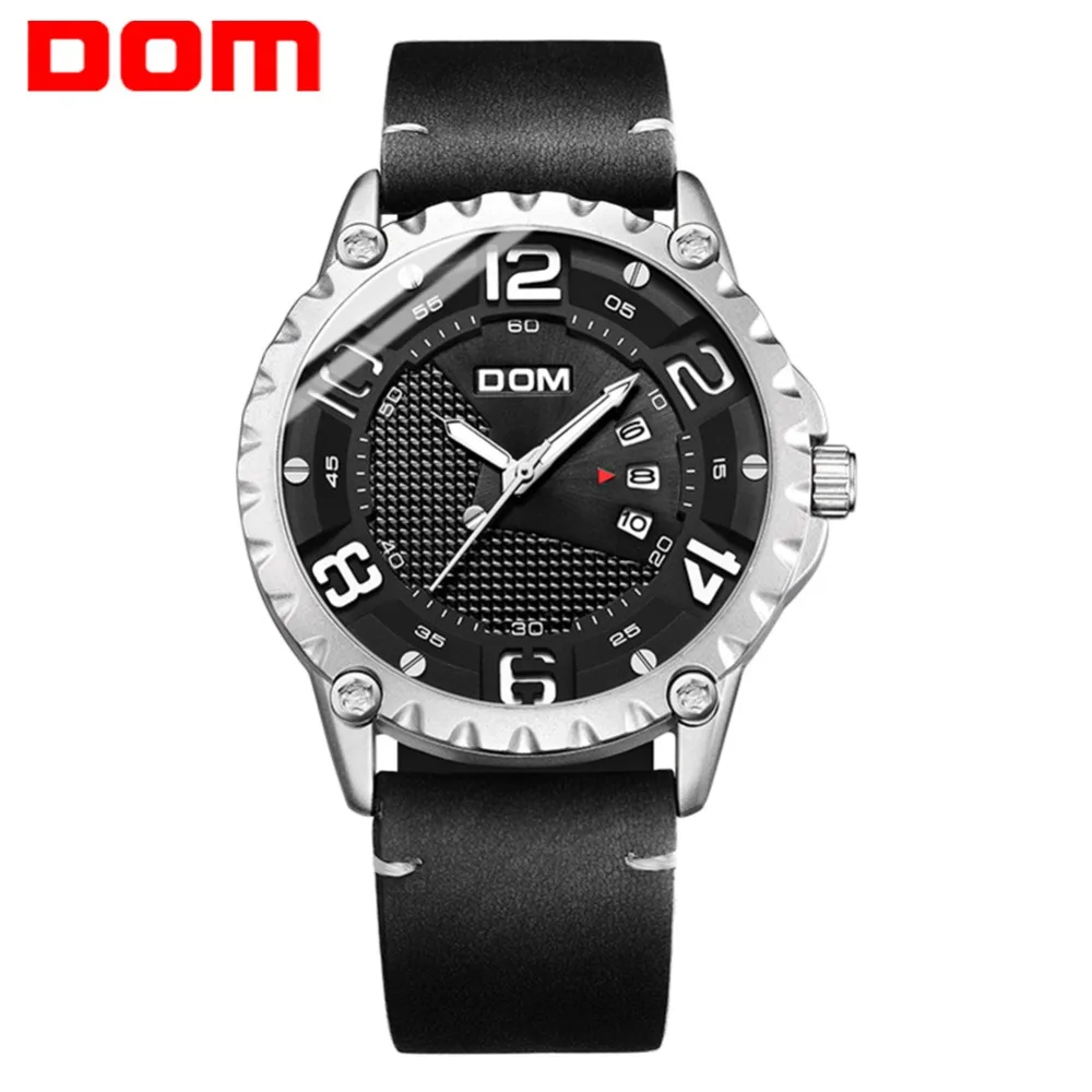 

DOM Watch Men 2018 New Sport Watches Luminous Leather Waterproof Military Wristwatch relogio masculino erkek kol saati M-1221