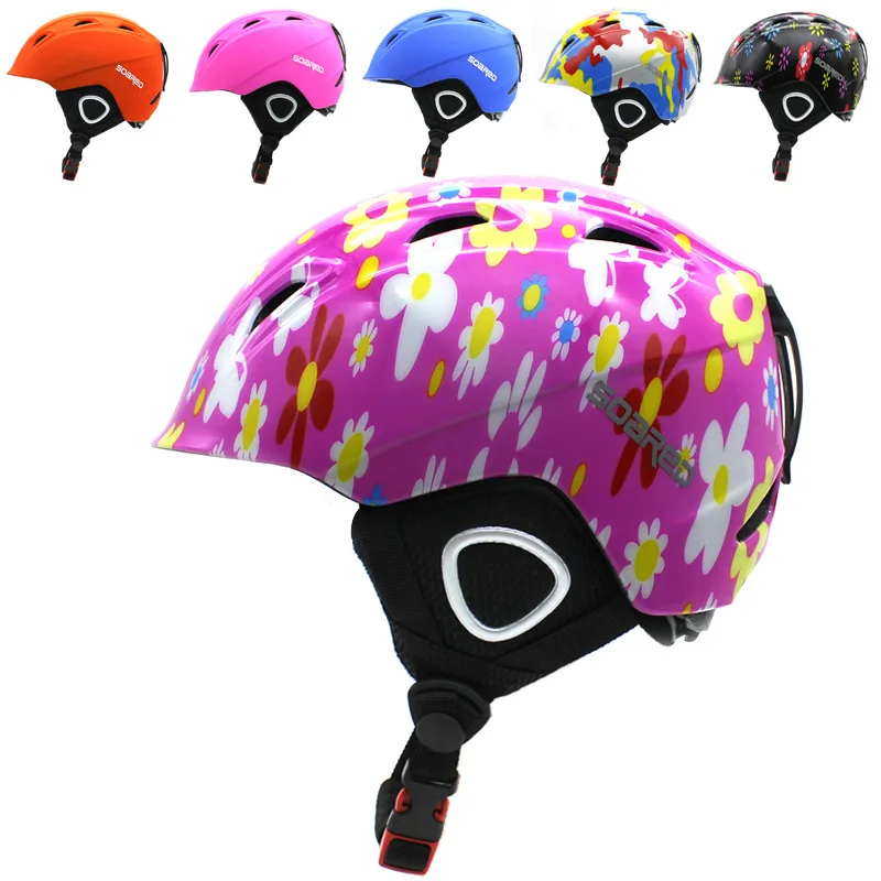 ارتفعت التزلج خوذة الأطفال صبي وفتاة pc eps خفيفة الثلج الجليد التزلج حامي sm