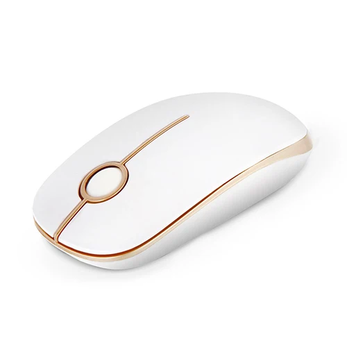 Jelly Comb ультра тонкая Портативная оптическая мышь тихий щелчок Бесшумная мышь 2,4 г беспроводная мышь для ПК ноутбука Windows Mac OS - Цвет: whitegold