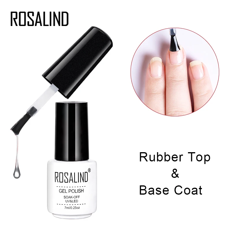 ROSALIND Top płaszcz podstawowy żelowy lakier do paznokci błyszczący uszczelniacz Soak off długotrwałe zdobienie paznokci dekoracje Manicure mieszany lakier Primer 7ml