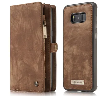 

20pcs Genuine Leather Flip Case For Samsung S9 S8 Plus Note 9 8 S7 Edge Cover 2 in 1 Removable Magnetic Wallet Phone Pouch