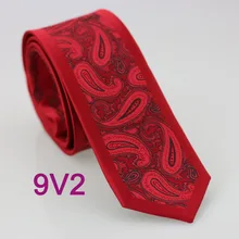 Yibei Coachella Галстуки бренд Граничит красный Средства ухода за кожей Шеи Галстуки Slim с черный Пейсли Средства ухода за кожей Шеи Галстук Свадебные 6 см узкий галстук gravatas жаккард