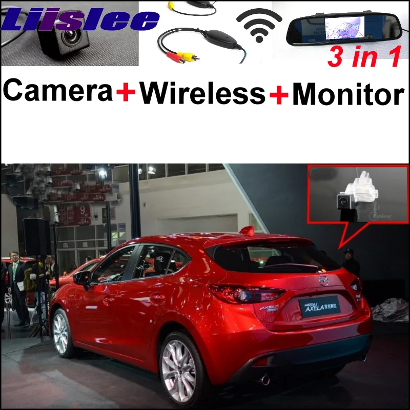

3 in1 Special Camera + Wireless Receiver + Mirror Monitor Easy Parking System For Mazda 3 Mazda3 M3 Axela Hatchaback 2013~2015