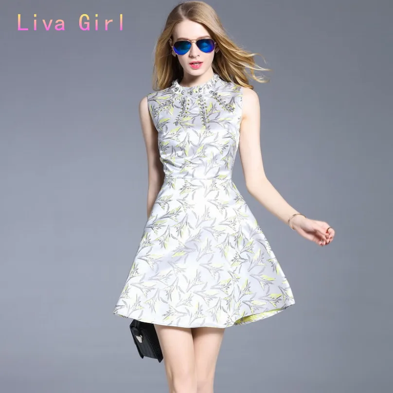Liva girl Spring and autumn high end dress Europe and United States of