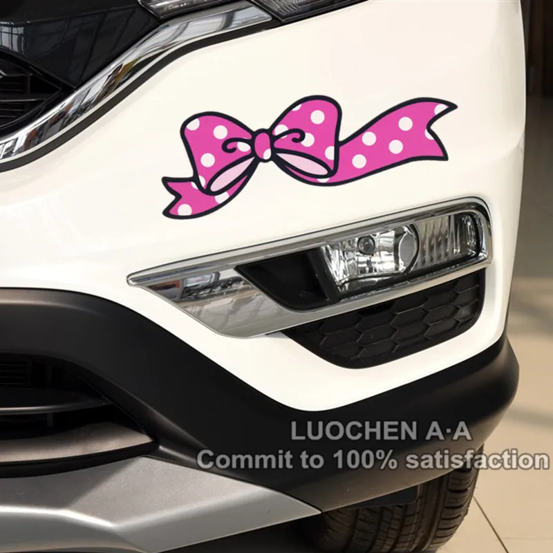 

Car Stickers 2PCS Pink Bow-knot Cute Lovely Cartoon Colorful Decals For Cover Scratches Auto Tuning 19*6cm D10