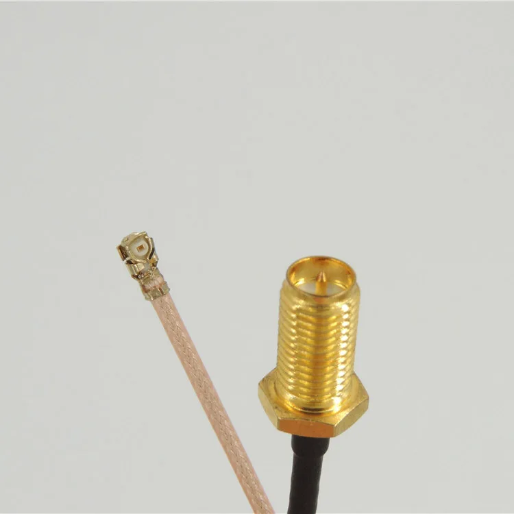 

50 pcs\lot Straight RP SMA Female (Male Pin) to uFL/u.FL/IPX/IPEX Connector Pigtail 20cm RG178 Extension Cable