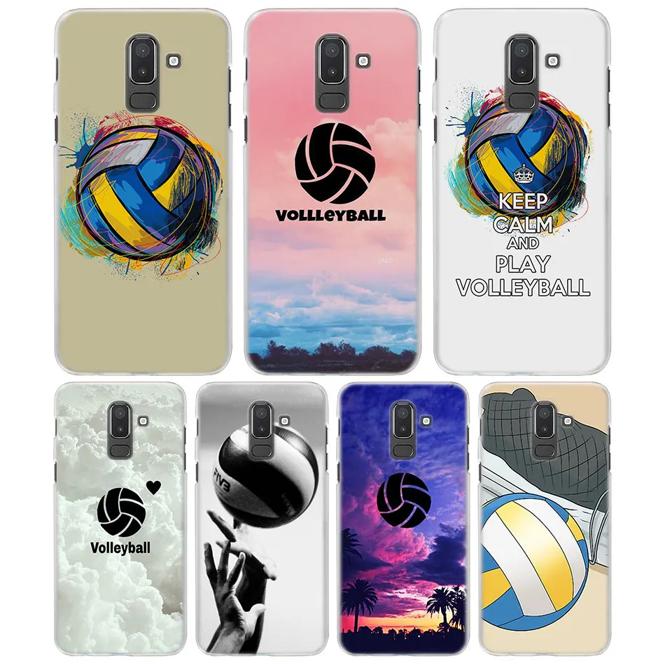 

keep calm play Volleyball Phone Case for Samsung Galaxy J3 J4 J6 J7 J8 2018 J2Core hard PC Case Cover for Galaxy J6 J8 2018 Case
