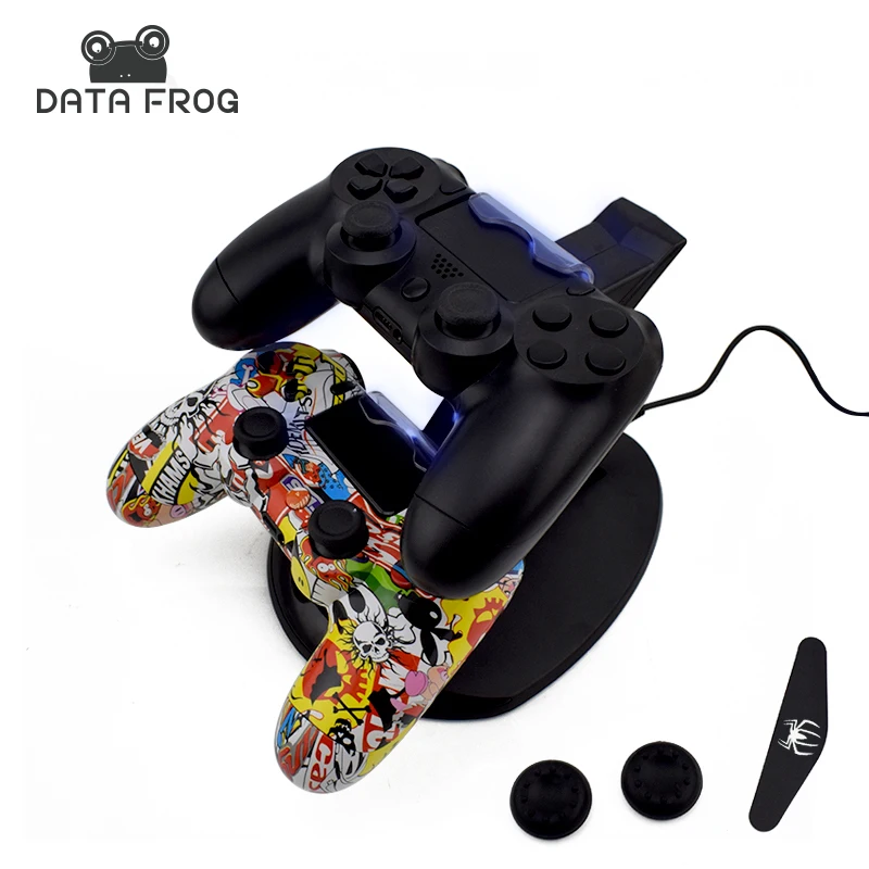 

Data Frog Dual USB Charging Dock Charger For Sony PS4 PlayStation 4 Game Controller Stand Holder Chargers For PS4 Slim PS4 Pro