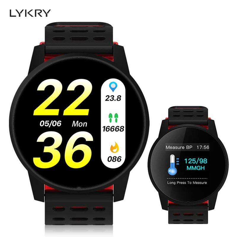 

LYKRY Smart Watch Men Smartwatch Running Heart Rate Blood Pressure Oxygen Monitor Fitness Tracker Pedometer For IOS Android
