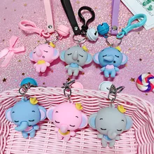 Cartoon Anime Key chain Cute Elephant Handmade Pendant Keychain  Little Elephant Cosplay Collection Fans Gift   Women wallet