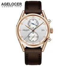 Swiss AGELOCER men famous brand chronograph portuguese electronic watch men Analog With Stainless Steel Band erkek