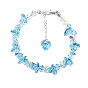 

BAFFIN Beads Charm Bracelet Bangles Crystals From Swarovski Luxury Colorful Fancy Stones Strand Bracelet Silver Color For Women