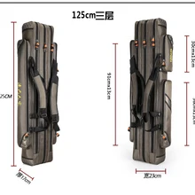 На открытом воздухе 3 слоя сумки для рыбалки 125 см Водонепроницаемый рыболовные снасти Сумка мешок рыболовной удочки Полюс сумки с 200 м леска