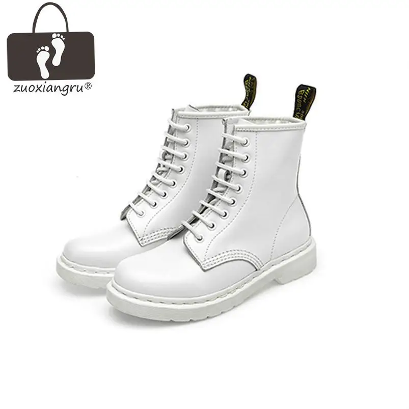 

Women Pointed Toe Lace Up Low Heels Female Casual Spring Autumn Soft Bottom Flats Shoes Martin Ankle Boots Genuine Leather