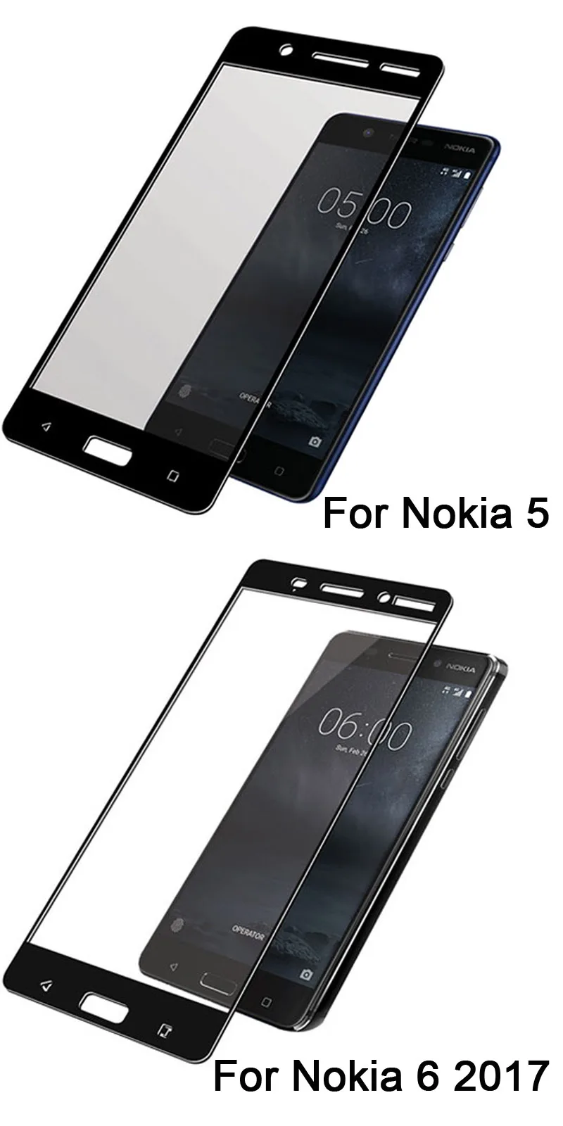 Стекло для Nokia 2, 5, 6, 7, 9, протектор экрана из закаленного стекла для Nokia 2,1 3,1 5,1 6,1 8,1 7,1 плюс X5 X6 X7 Защитное стекло для экрана плёнка 9d полностью наклеиваемая поверхность