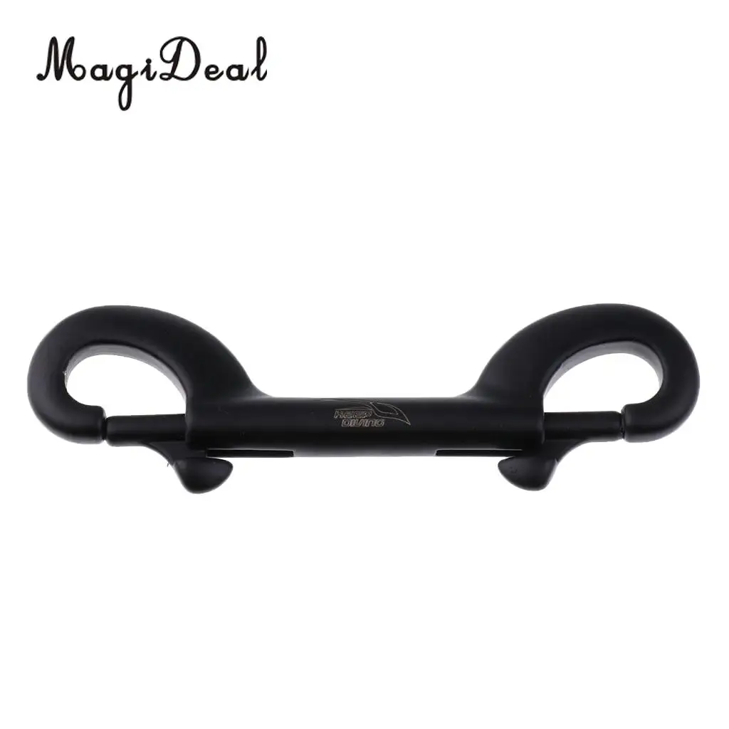 MagiDeal Scuba Diving 90mm/100mm/115mm 316 Black Stainless Steel Double Ended Bolt Snap Buckle Metal Clip for Underwater Sports