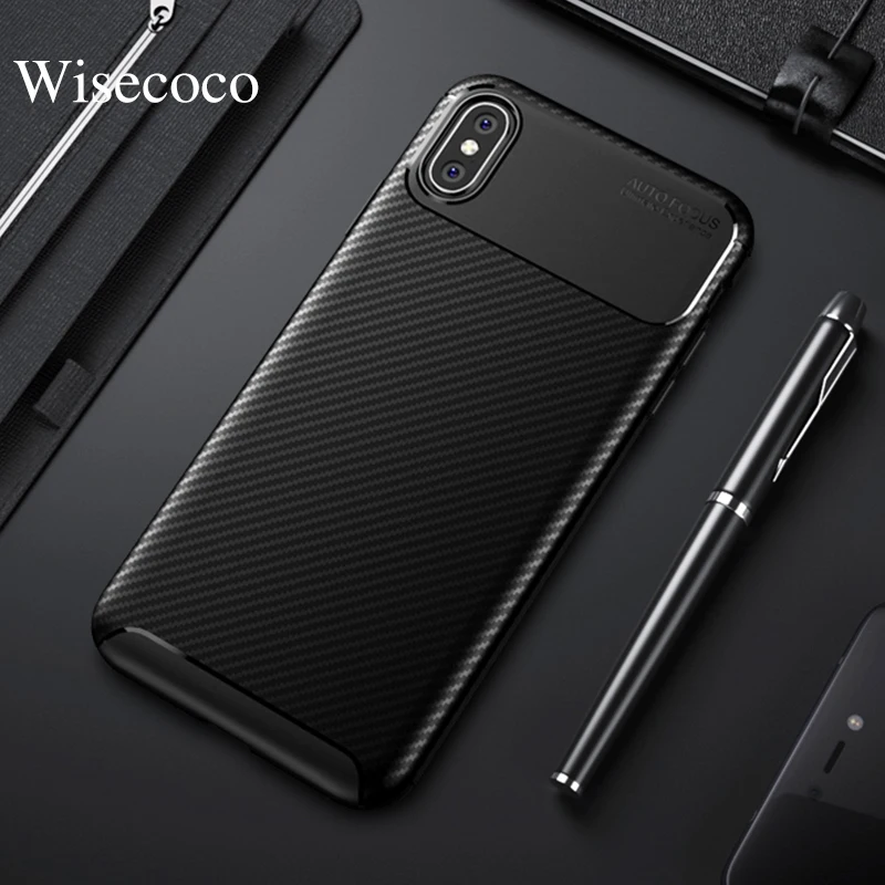 

Silicone Case for Iphone Xs Max Xr X 8 7 6 6s Plus Funda Soft Carbon Fiber Matte Rugged Protective Armor xsmax Bumper Back Cover