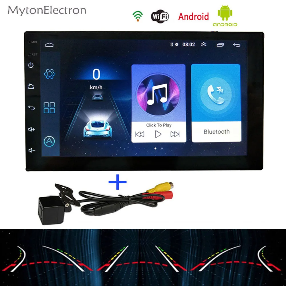 Android автомобильное радио аудио стерео FM 2Din wifi DVD 1024*600 gps навигатор Bluetooth интеллектуальная динамическая траектория парковки камера