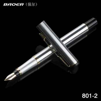 

Baoer 801 Executive Golden And Silver 1.0 MM Bib ink pen Calligraphy Pens Baoer Fountain Pen