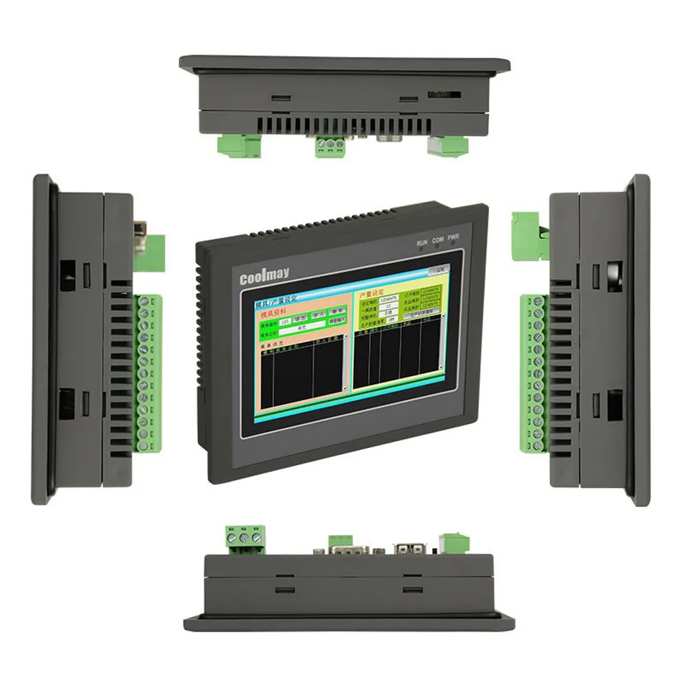 4,3 ''HMI PLC все-в-одном Интегрированный контроллер процессора 4,3 дюймов Сенсорная панель DC24V релейный выход цифровой I/O 12DI 12DO RS232 RS485 FX2N