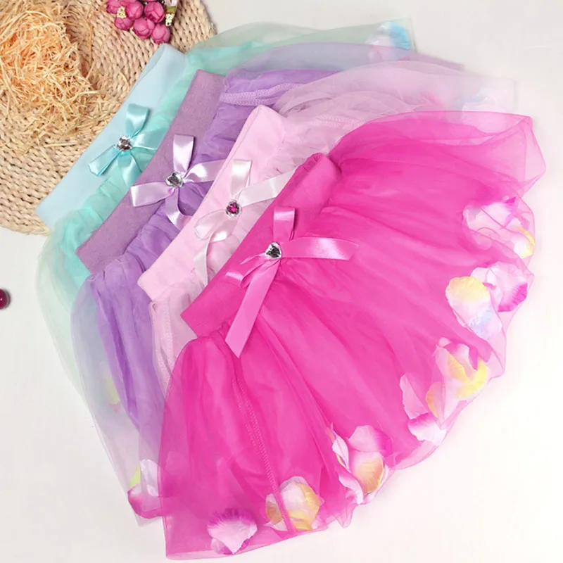 Toddler Baby Girls Lace Petal Skirt Bow Flower Summer Skirt Princess