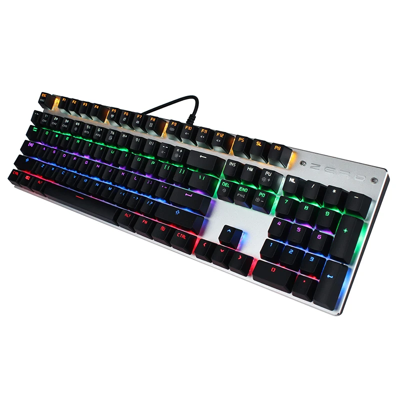 Metoo edition gaming Mechanical Keyboard 87/104 keys Anti-ghosting Luminous blue switch Backlit Wired keyboard English/Russian