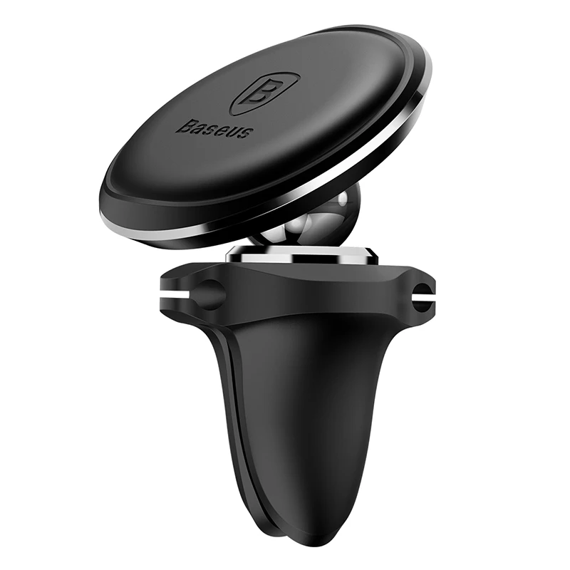 Автомобильный держатель для телефона Baseus с зажимом на кабель для iPhone 8, 7, 6, 6s Plus, магнитный держатель на 360 градусов, держатель для мобильного телефона - Цвет: black