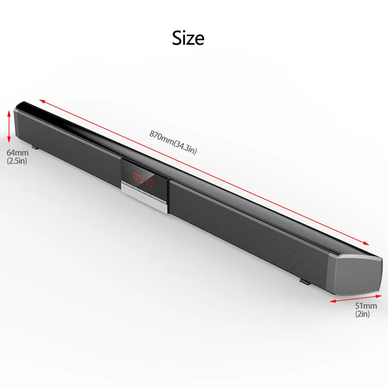 XGODY SR100 Plus Bluetooth Soundbar for TV Wireless Speaker Aux-In Coaxial Optical Subwoofer Home Theater Free to E.U Countries
