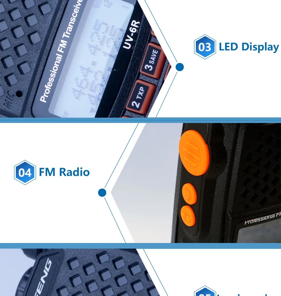 Baofeng UV-6R портативная рация UHF и VHF Dual Band UV 6R CB радио UV-5R обновленная версия fm-трансивер для охоты радио