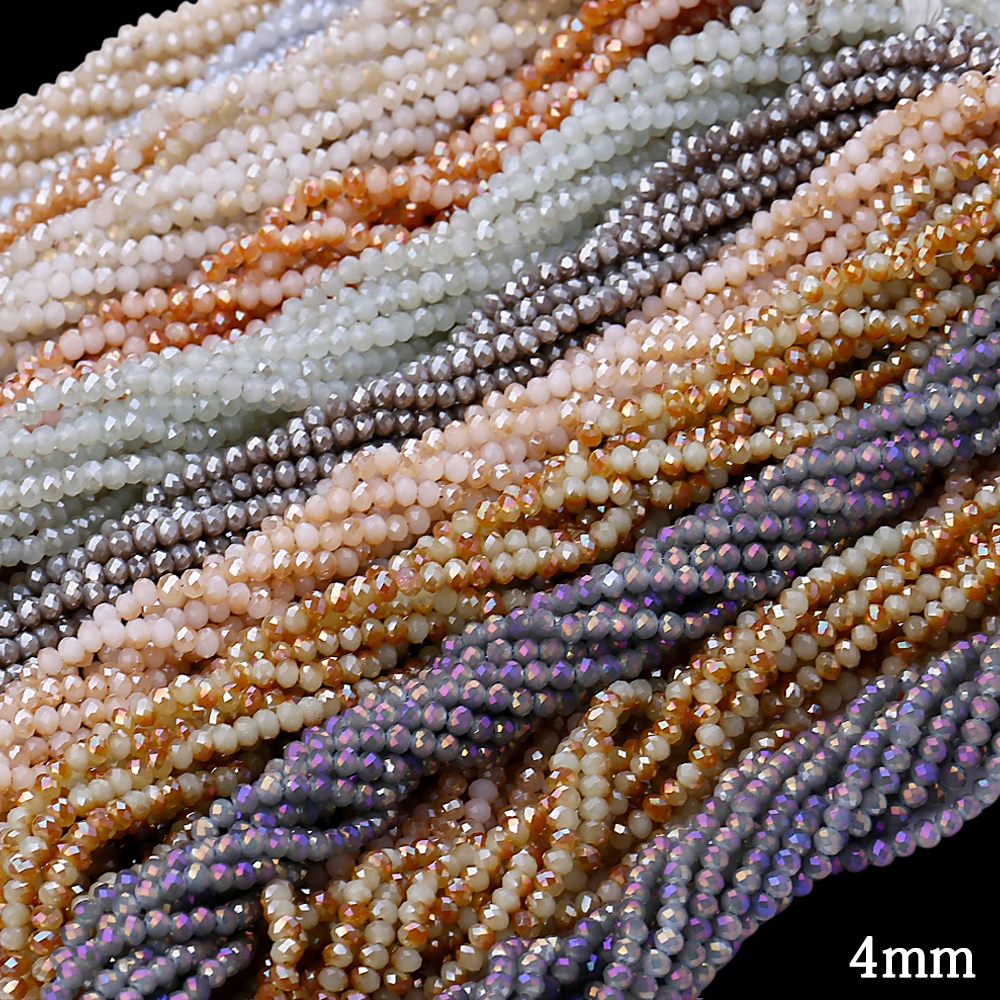 

QIYIGE 4mm All AB Colors Beads Loose Spacer Czech Glass Beads One Hole Top Quality For Jewelry Accessories Making