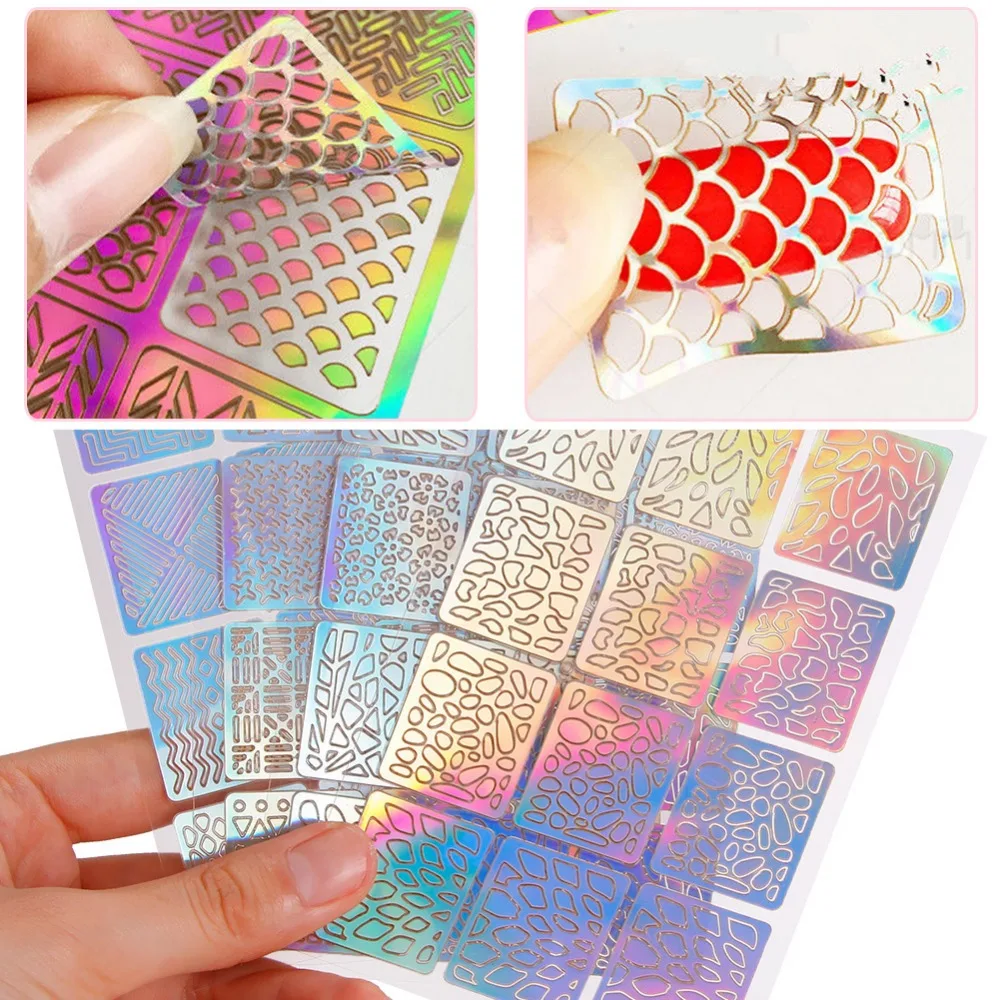 

3 Sheet Hollow Out Nail Art DIY Tips Guides Transfer Stickers Accessories French Tips Manicure Decal Decoration Tools #249073