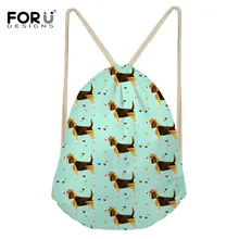 Forudesigns сумка с Кулиской Женская дорожная сумка Beagles Pet Dog Prins маленькие Рюкзаки Mochilas пылезащитные сумки для хранения обуви