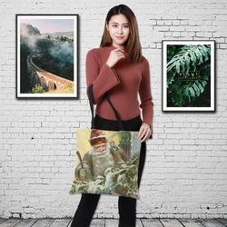 CROWDALE Merry Christmas Women bag Large Linen Double-side printing Shopping bags Shoulder bag Christmas gift bag 43cm*43cm CROWDALE Merry Christmas Women bag Large Linen Double-side printing Shopping bags Shoulder bag Christmas gift bag 43cm*43cm