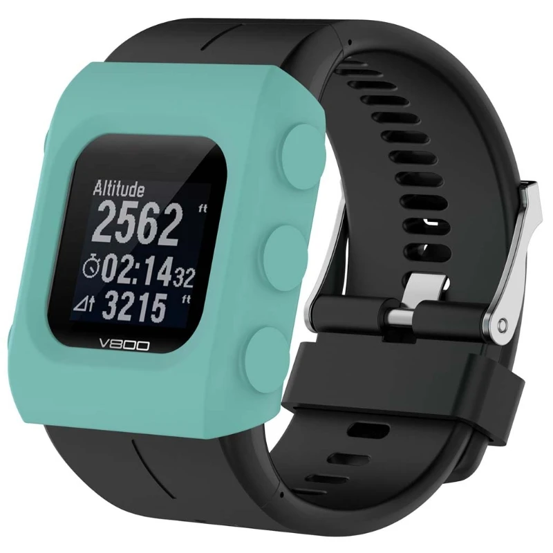 OOTDTY Цветной силиконовый защитный кожаный чехол для Polar V800 gps Sport Smart Watch - Цвет: Green