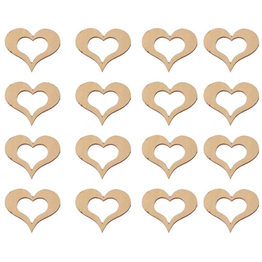 50 шт деревянные пустые полые сердца для свадебного декора украшения DIY ремесла аксессуары вечерние украшения
