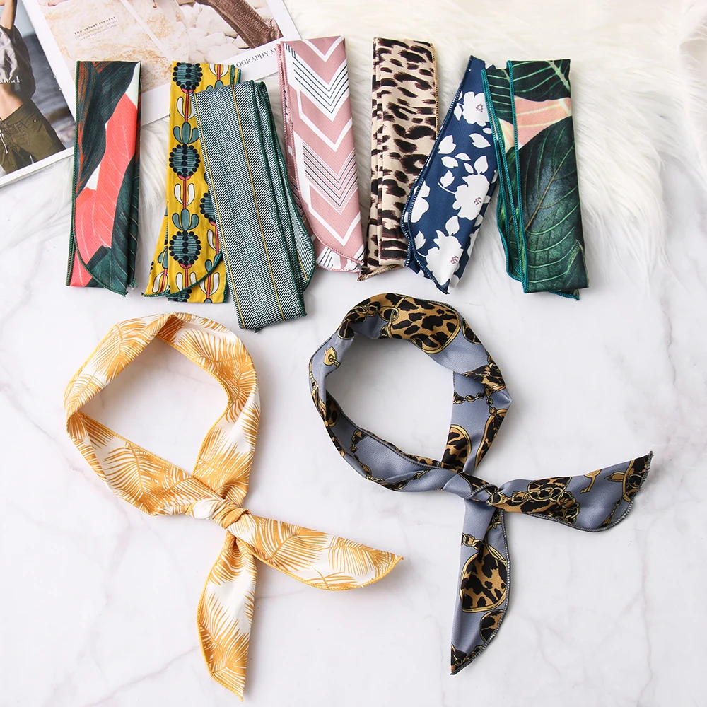 

Fashion Leopard Dots Lip Print Flower Bunny Rabbit Ear Ribbon Headwear Hairband Metal Wire Scarf Headband Hair Band Accessories