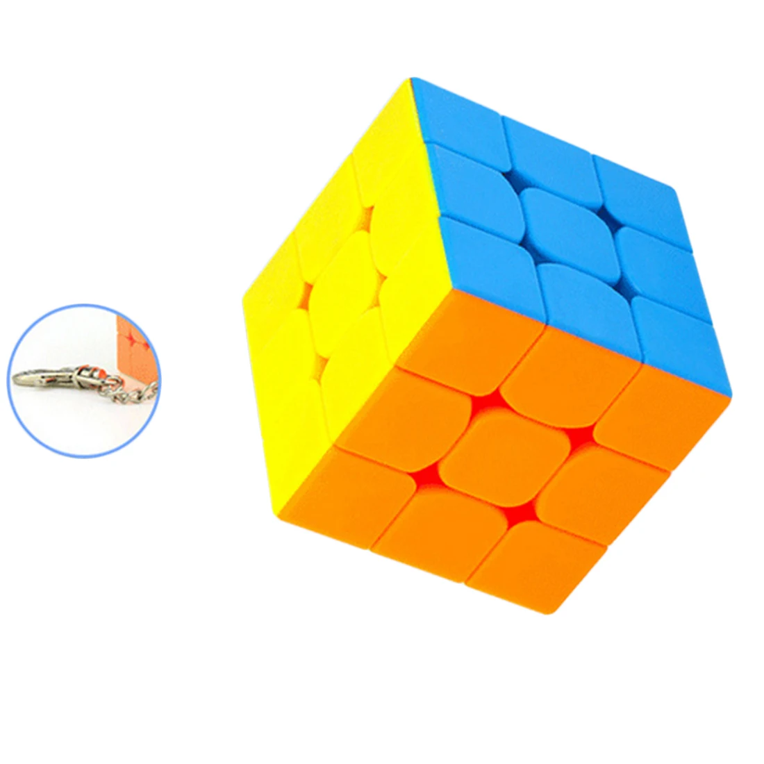 

Cubing Classroom Key Chain 3.5CM 3x3 Magic Cube Creative Cube Hang Decorations - Colorful
