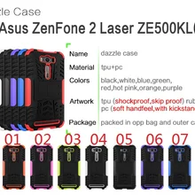 Чехол для Asus Zenfone 2 Laser ZE500KL, 50 шт./лот, паук Dazzle TPU+ PC, С Подставки и анти-стук, Новинка дизайн