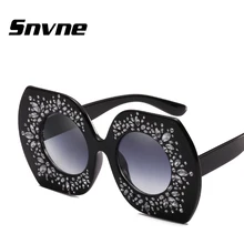 Snvne gafas de Sol Retro gran marco de diamante de la personalidad gafas de sol para hombres mujeres Marca de diseño gafas de sol oculos feminino KK573