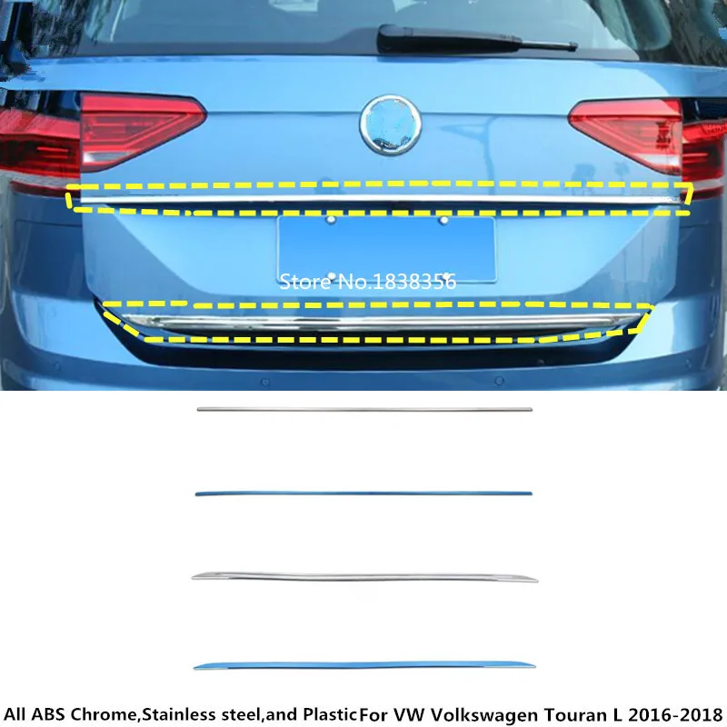 Для VW Volkswagen Touran L 2016 2017 2018 2019 Stick задняя дверь из нержавеющей стали Рамка пластина