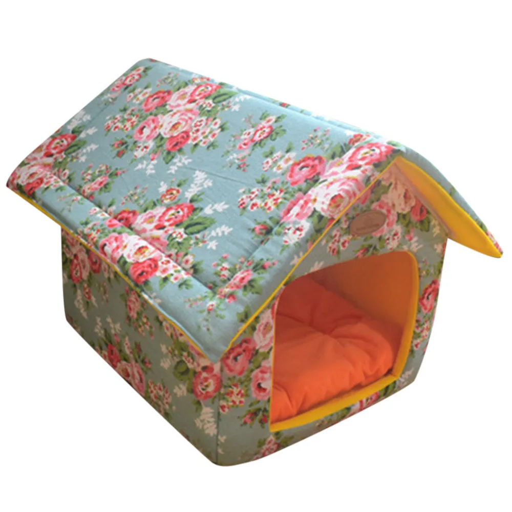 

2019 New Design Portable Indoor Pet Bed Dog House Soft Warm and Comfortable Cat Dog Sweet Room M dog beds for large dogs chien