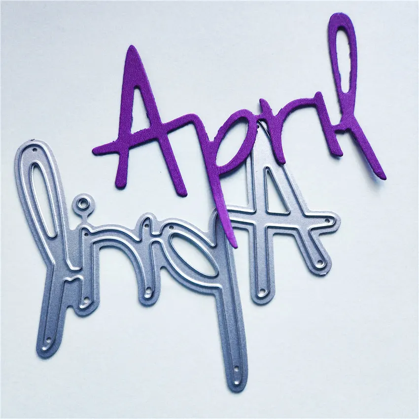 

April Word Dies Cutting Dies Stencils For Scrapbooking Paper Card Decorative Craft Embossing Die Metal Cutting Dies New 2019