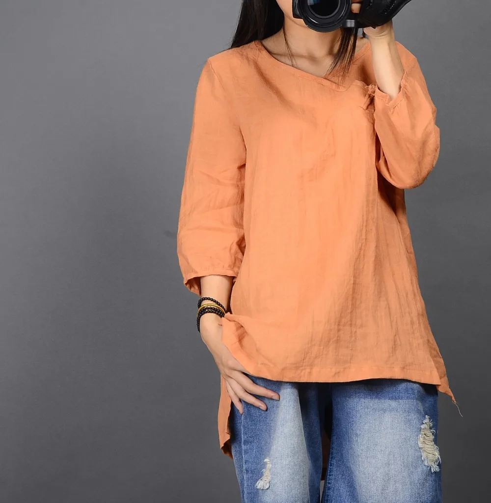 long linen shirt womens