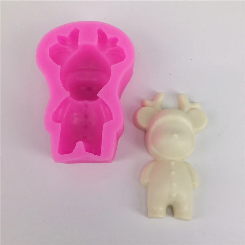 

3D Silicone Mold Small Reindeer Shape Series Christmas Decoration DIY Plaster Aroma Mold Cake Soap Mold Baking Tool Brand New