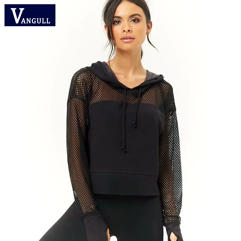 Vangull с длинным рукавом сетки прозрачные сексуальные толстовки 2019 лето осень